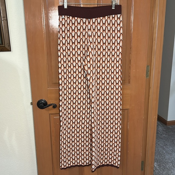 The Normal Brand Marilyn Knit Straight Leg Pant Brown Cream size Large - Picture 12 of 15